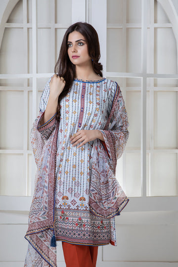 Bonanza Satrangi Blue Lawn Suit Ask223p40 Eid Pret 2022 Online Shopping